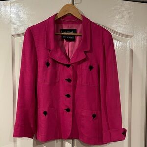 Louis Feraud Pink Blazer with Black Accents